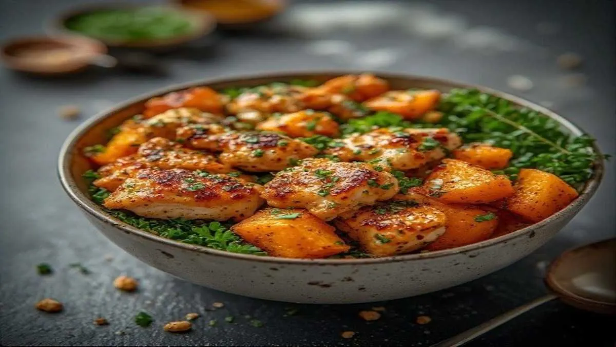 Maple Dijon Chicken & Sweet Potato Bowls
