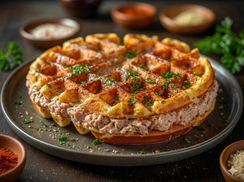Keto Savory Tuna Melt Chaffle