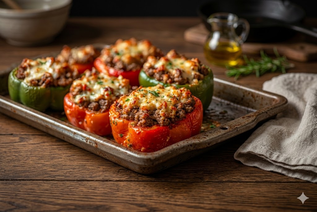 easy keto philly cheesesteak stuffed peppers