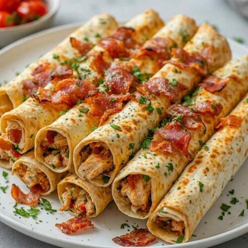 keto bacon chicken ranch taquitos