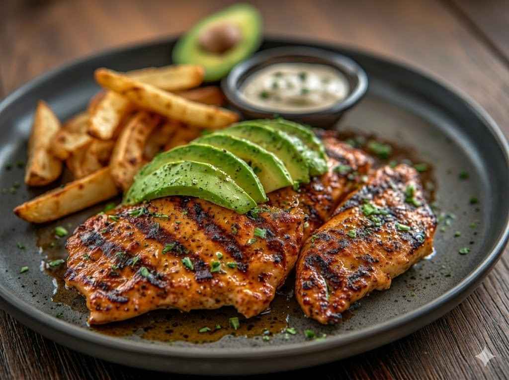 california grilled chicken with avocado