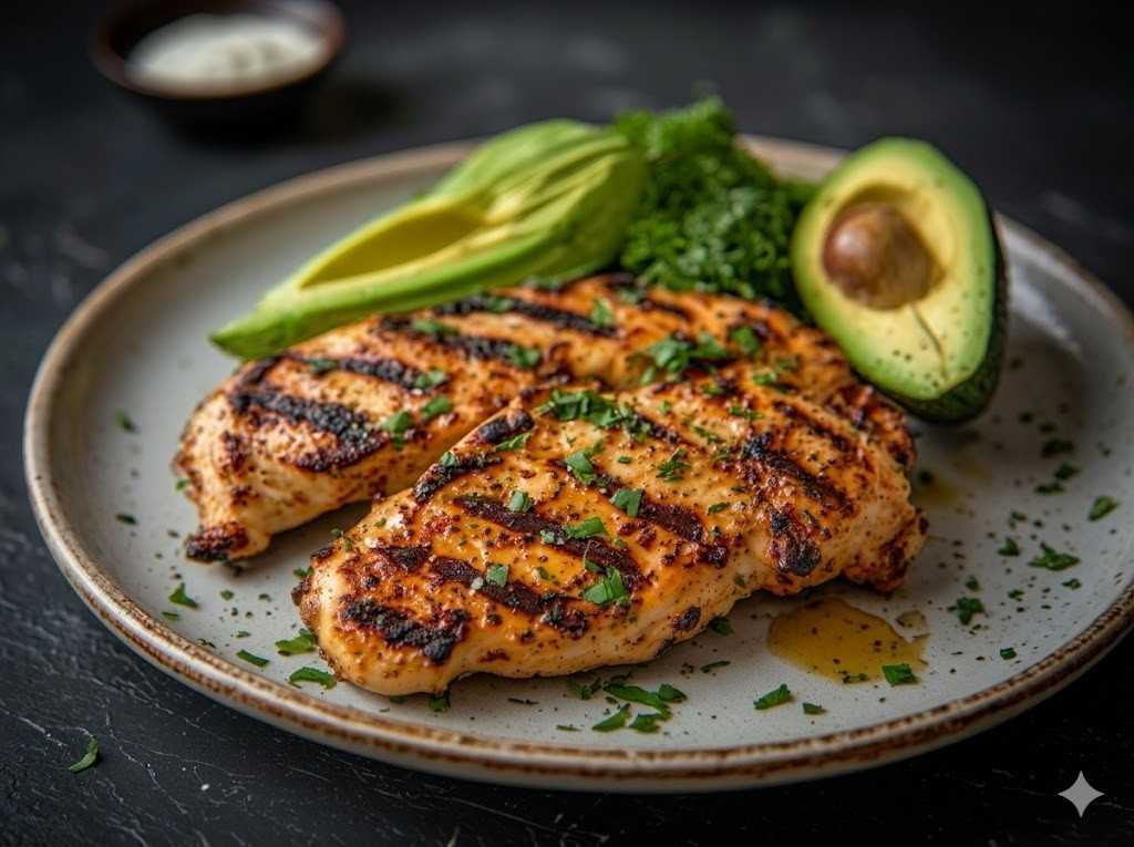 california grilled chicken with avocado