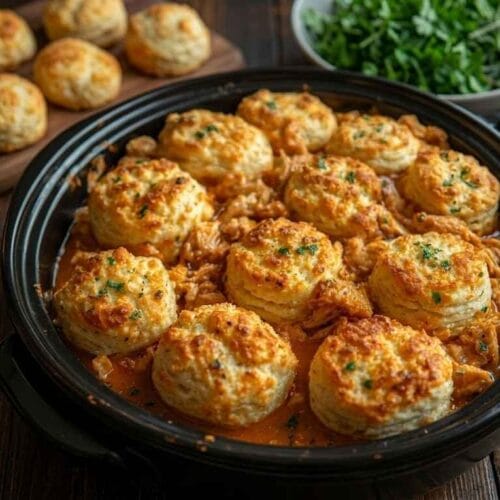 crockpot chicken and dumplings cheddar bay biscuits