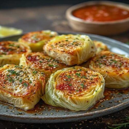sesame ginger keto cabbage rolls