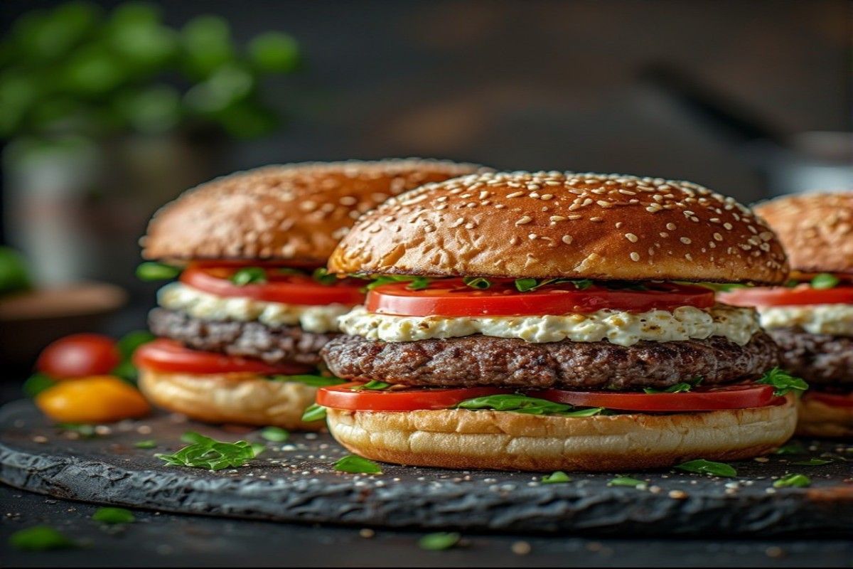 keto feta burgers with tomato cream sauce