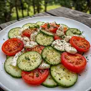 refreshing cucumber caprese salad