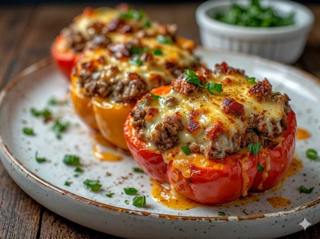 easy keto philly cheesesteak stuffed peppers