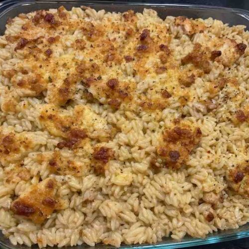 French Onion Chicken Orzo Casserole Easy