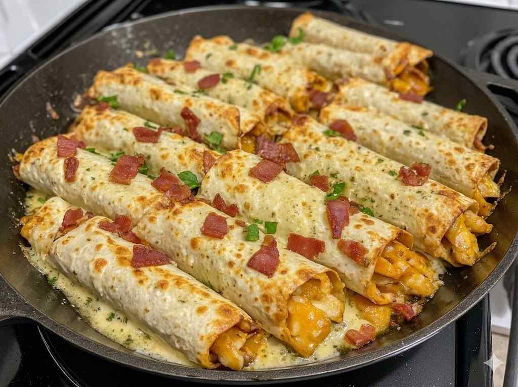 keto bacon chicken ranch taquitos