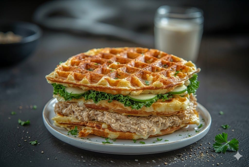 Keto Savory Tuna Melt Chaffle