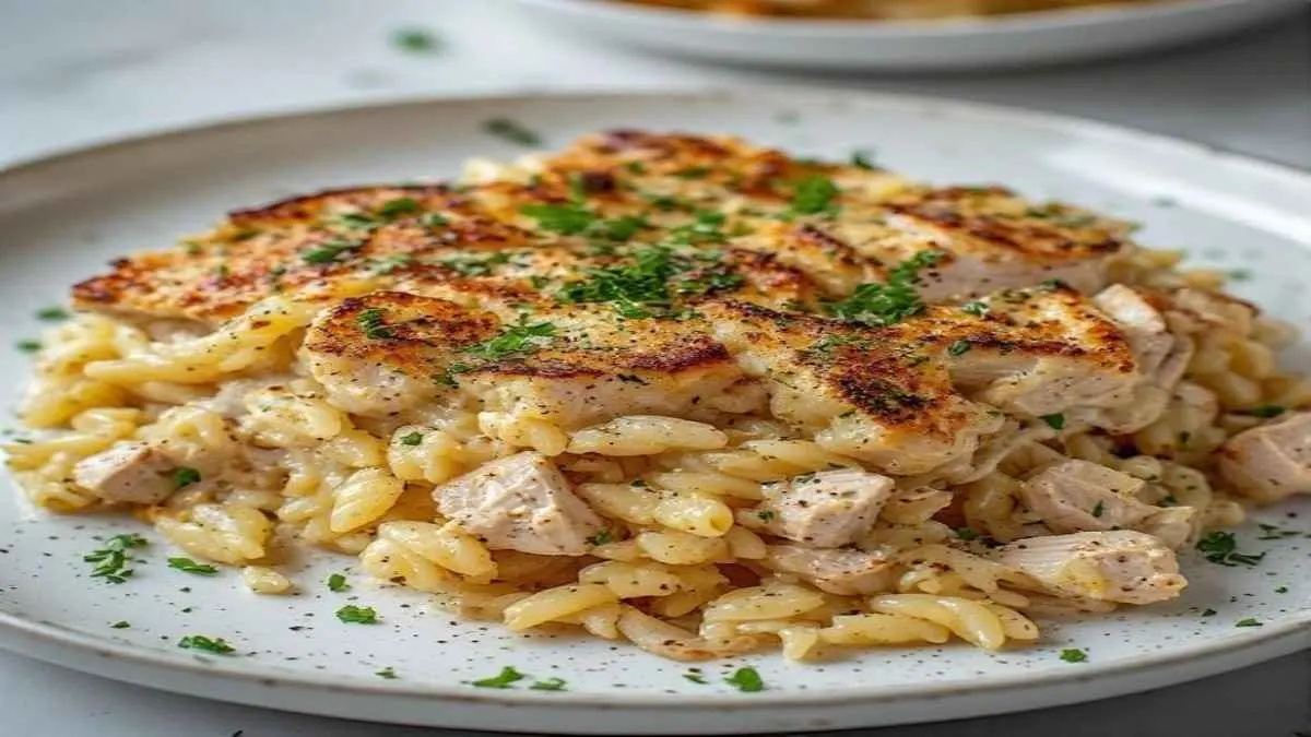 french onion chicken orzo casserole easy