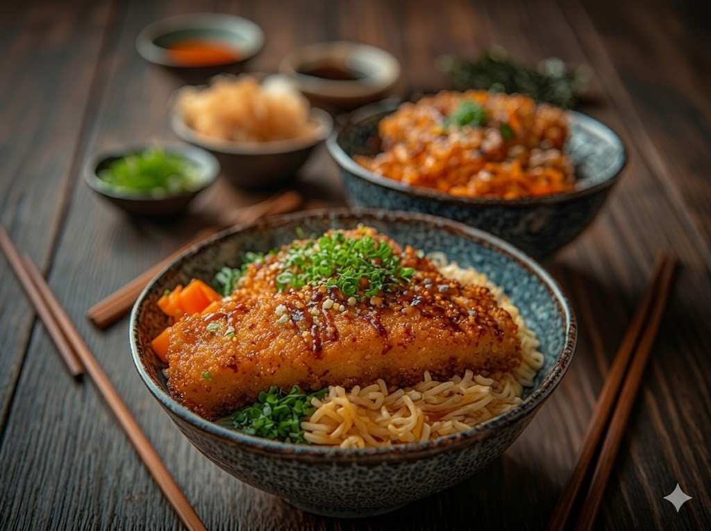 Japanese Katsu Bowls with Tonkatsu Sauce