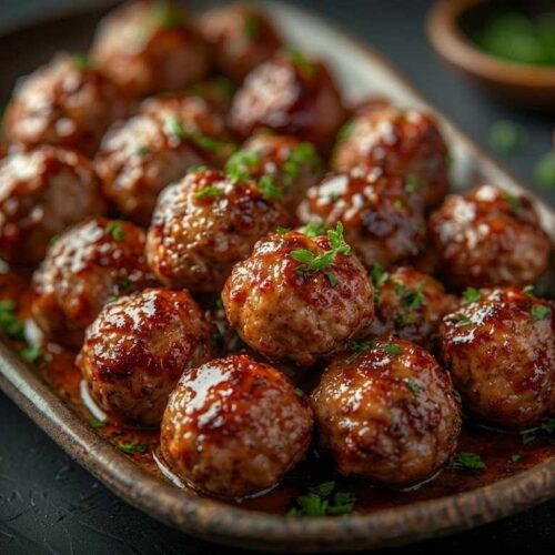 Juicy Korean Style BBQ Meatballs with Spicy Mayo Sauce