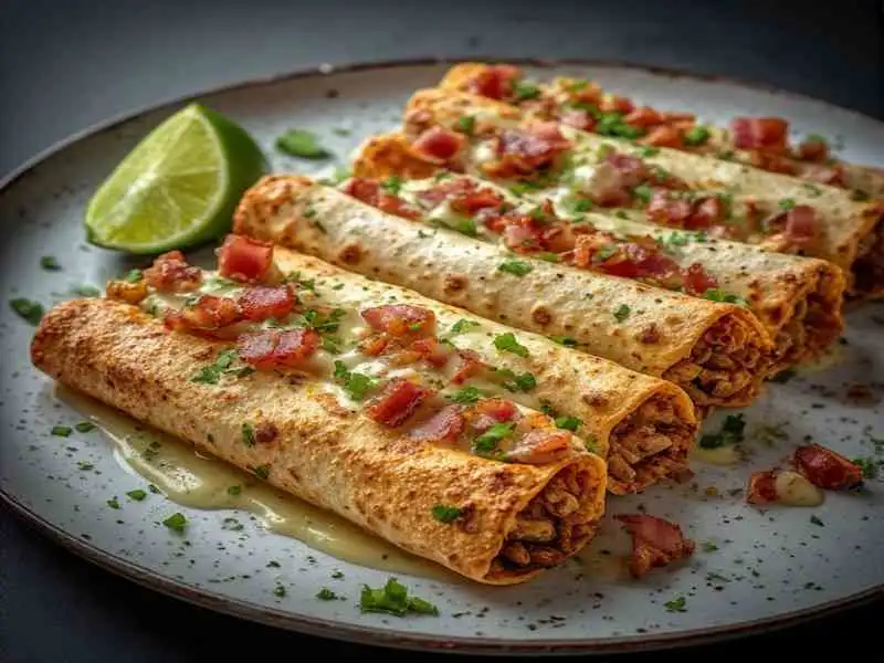 keto bacon chicken ranch taquitos