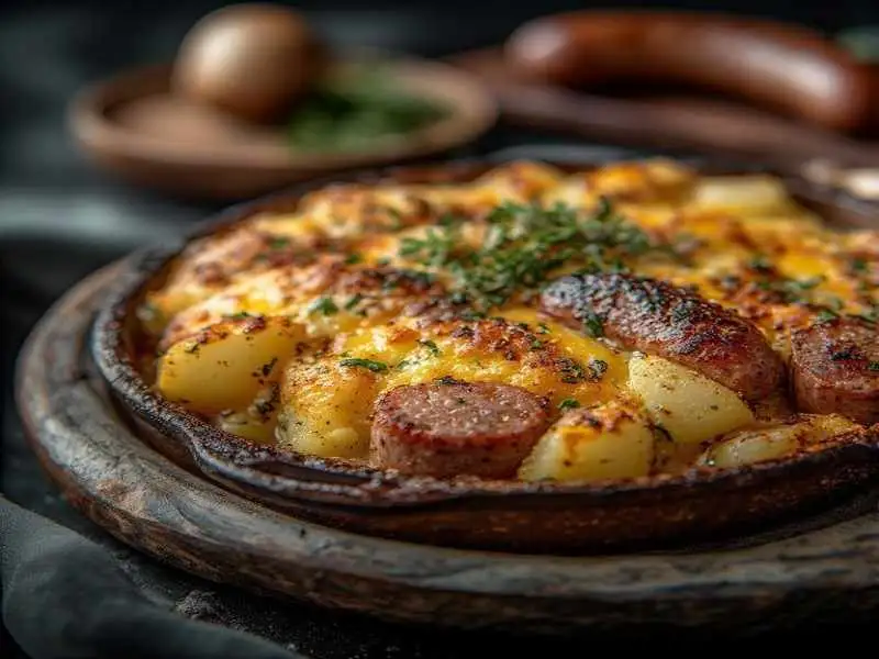 rustic dublin coddle with sausage and potatoes