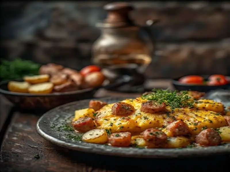 rustic dublin coddle with sausage and potatoes