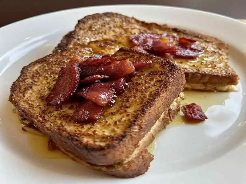bourbon maple bacon stuffed french toast