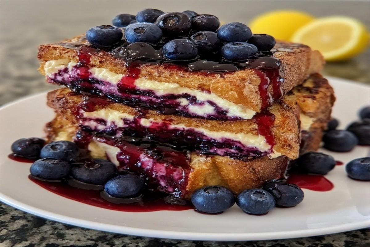 lemon blueberry cheesecake stuffed french toast