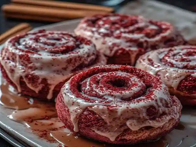 Red Velvet Cinnamon Rolls Aesthetic