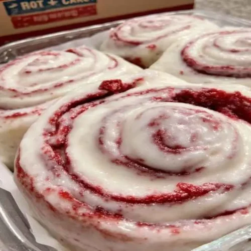 Red Velvet Cinnamon Rolls from Box Cake