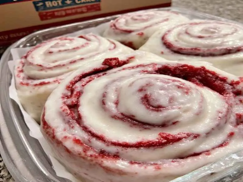 Red Velvet Cinnamon Rolls from Box Cake
