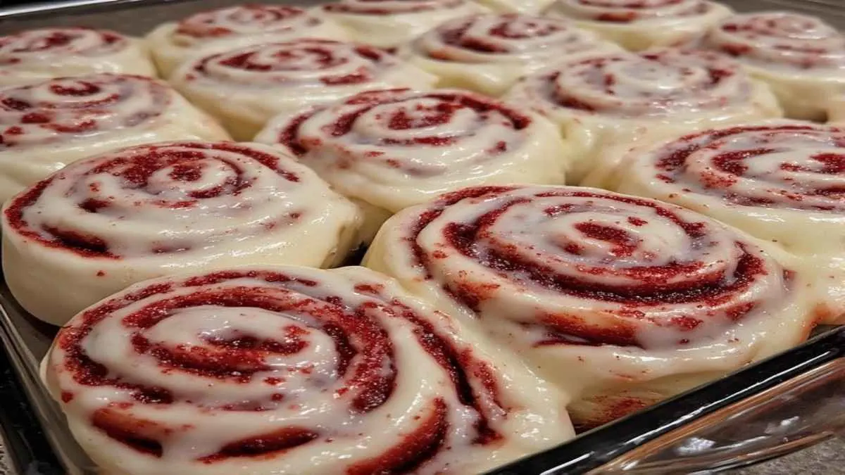 Red Velvet Cinnamon Rolls from Box Cake