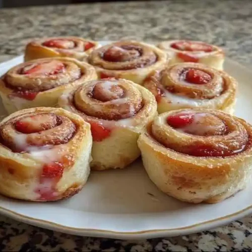 strawberry cinnamon rolls sourdough