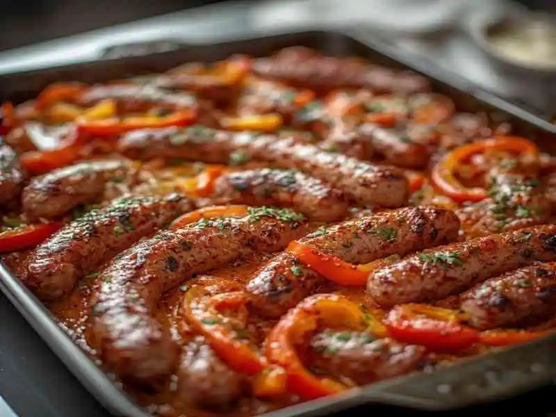 Crispy Sheet Pan Sausage and Peppers