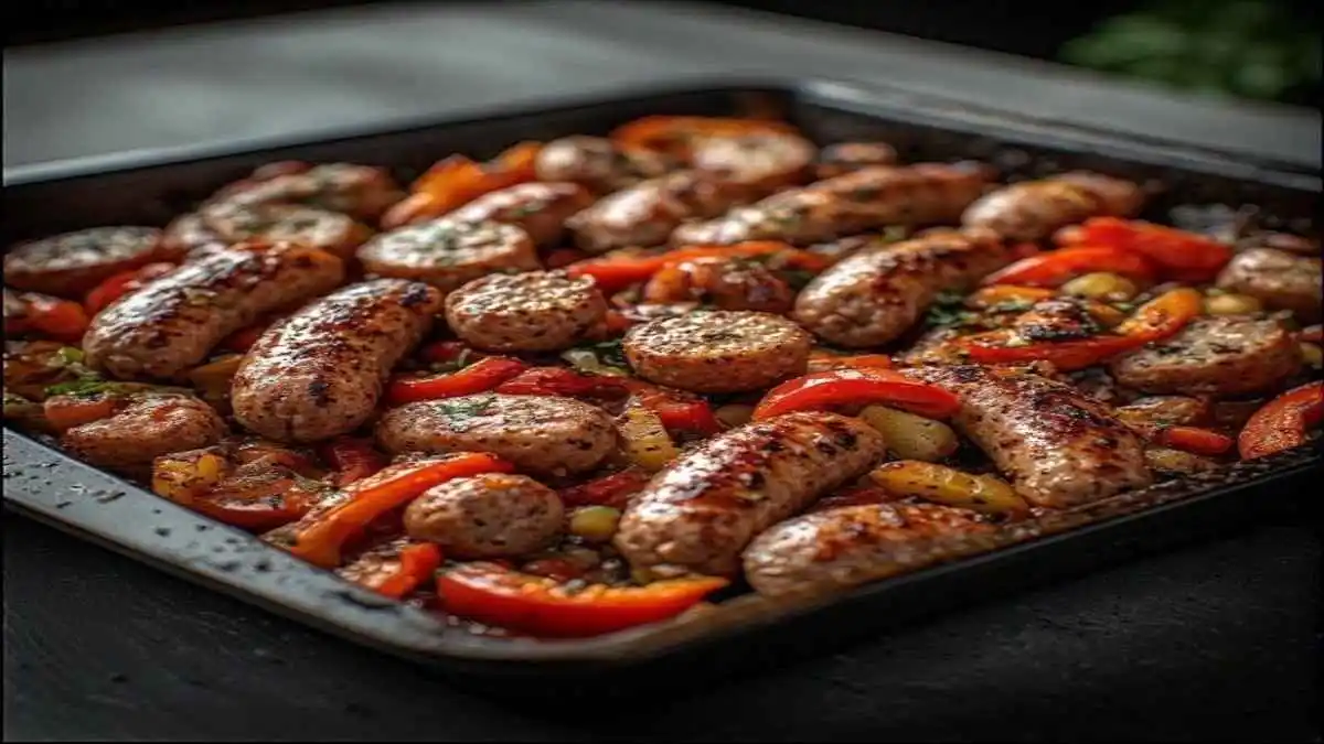 Crispy Sheet Pan Sausage and Peppers