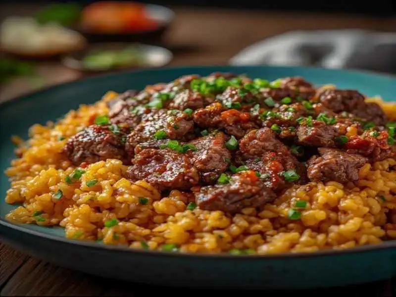 Easy Steak Queso Rice Recipe