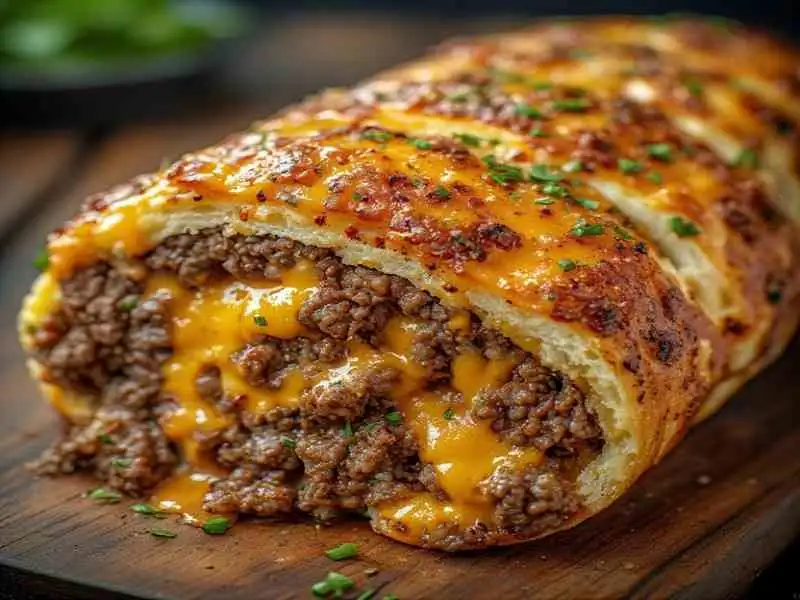 Gooey Cheesy Ground Beef Roll