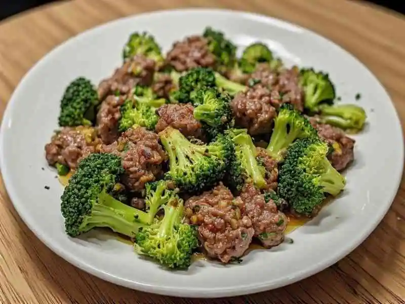 Keto Hamburger Broccoli Skillet