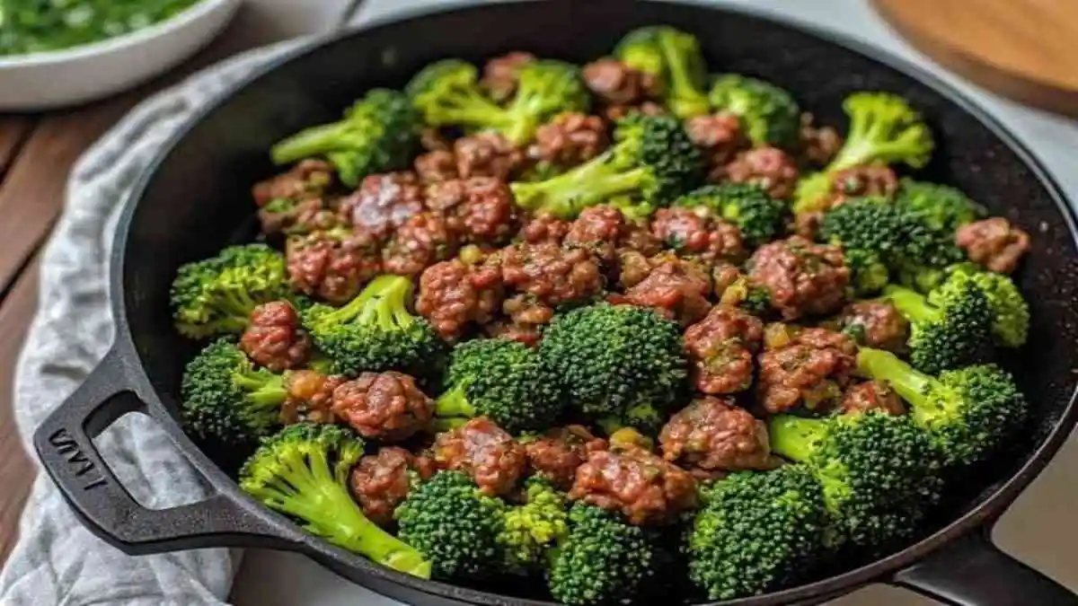 Keto Hamburger Broccoli Skillet
