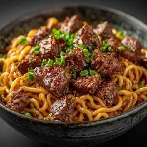 black pepper beef udon noodles