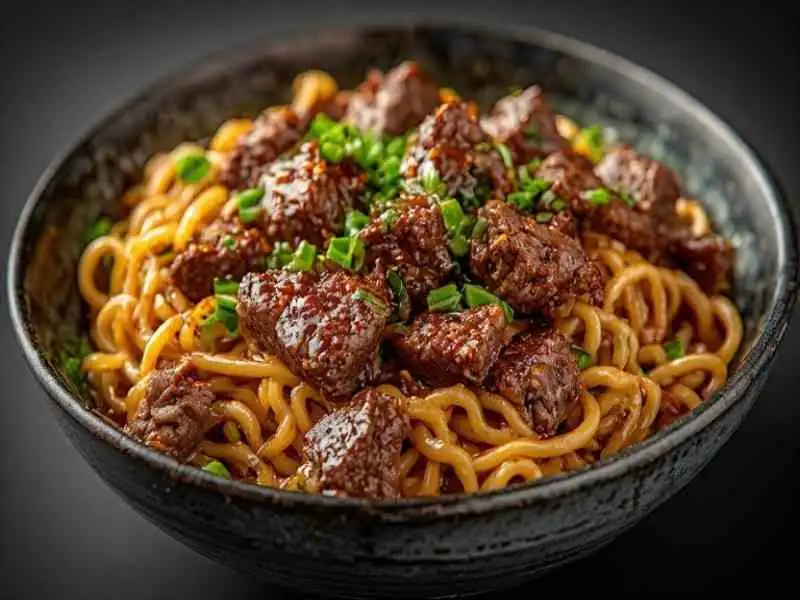 black pepper beef udon noodles