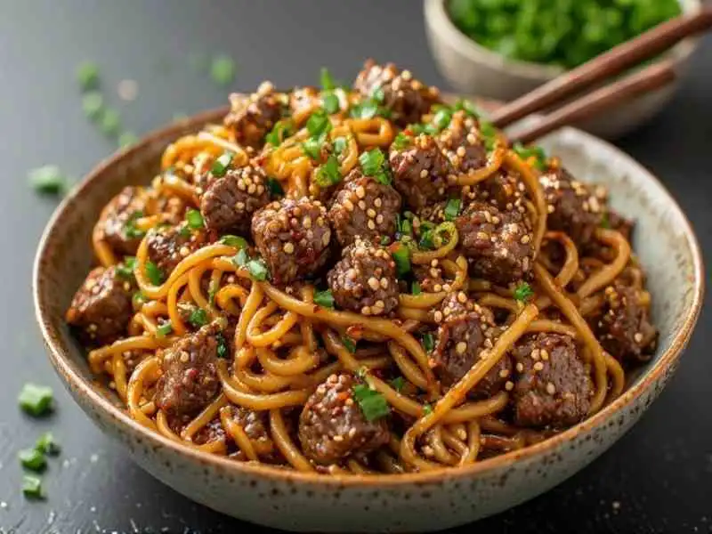 Black Pepper Beef Udon Stir Fry