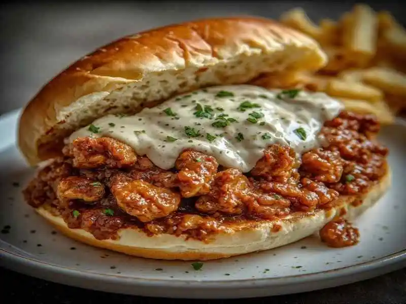 Cajun Chicken Sloppy Joes with Cream