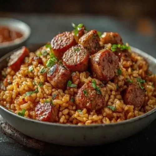Cajun Dirty Rice with Smoked Sausage