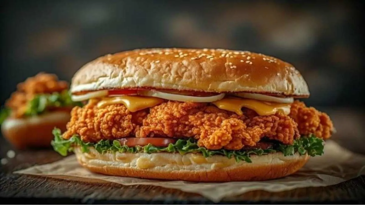 crispy garlic bang bang chicken sandwich