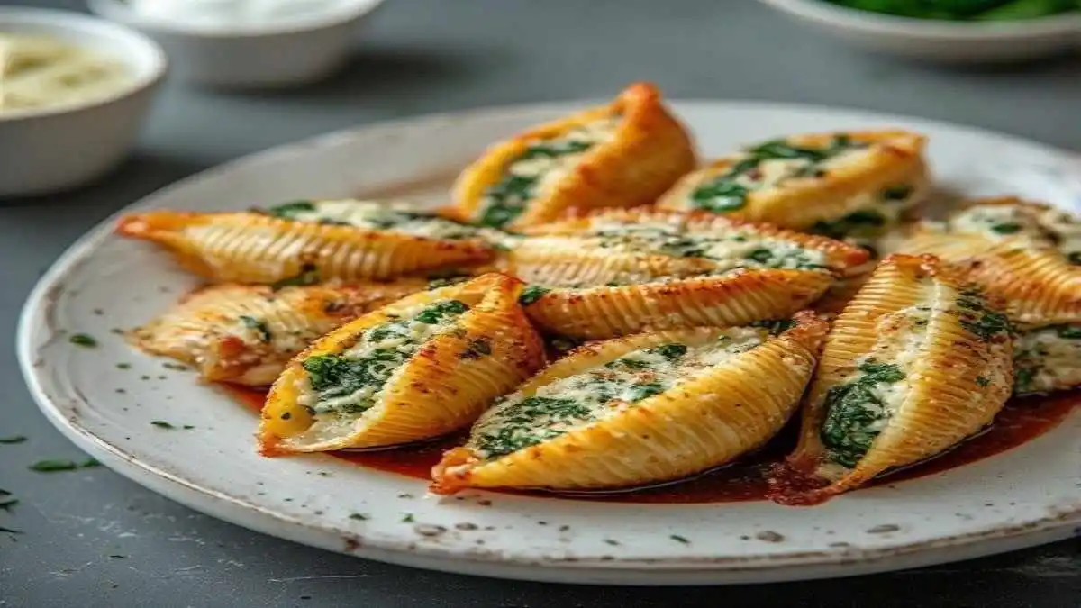 Easy Spinach and Ricotta Stuffed Shells