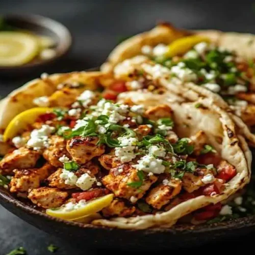 Greek Chicken Gyro Bowls with Lemon Feta Sauce