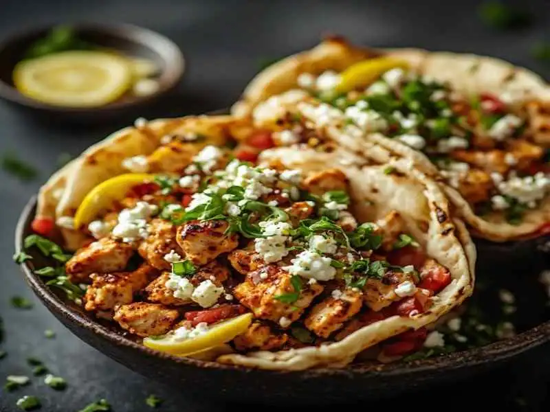 Greek Chicken Gyro Bowls with Lemon Feta Sauce
