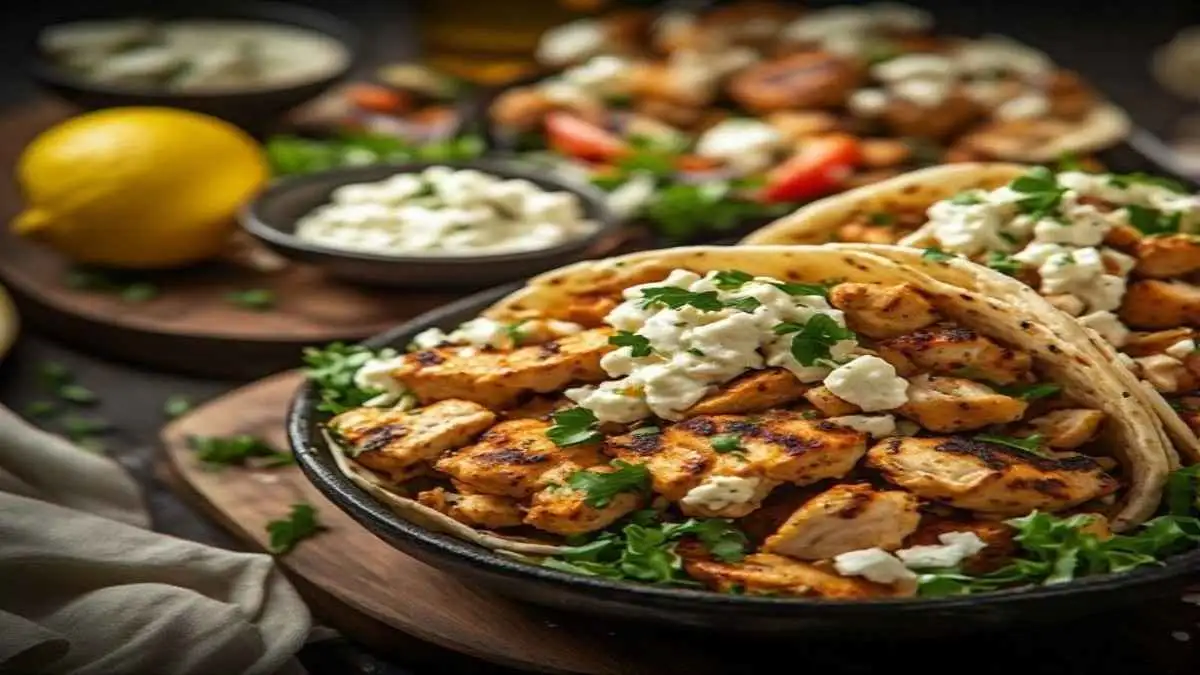 Greek Chicken Gyro Bowls with Lemon Feta Sauce
