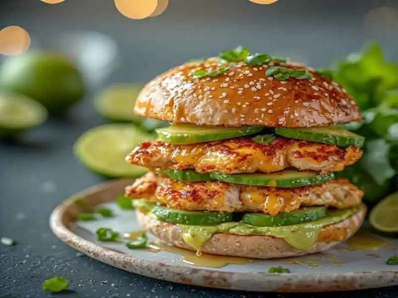 Honey Lime Chicken and Avocado Stack