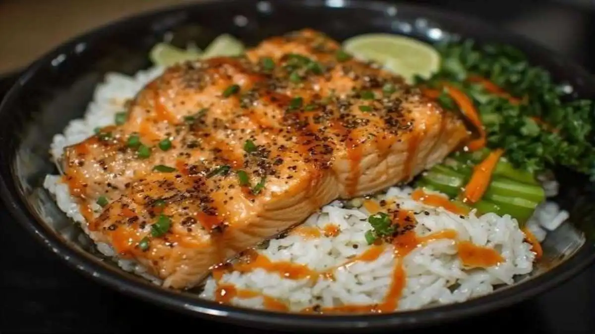 Salmon Rice Bowls with Bang Bang Sauce