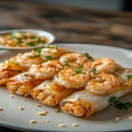 shrimp spring rolls with peanut sauce
