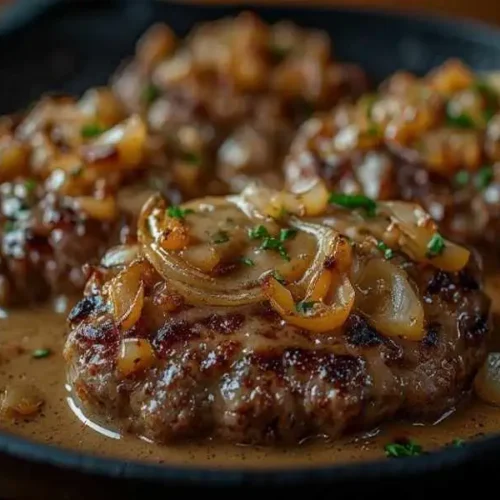 smothered hamburger steaks with onion gravy