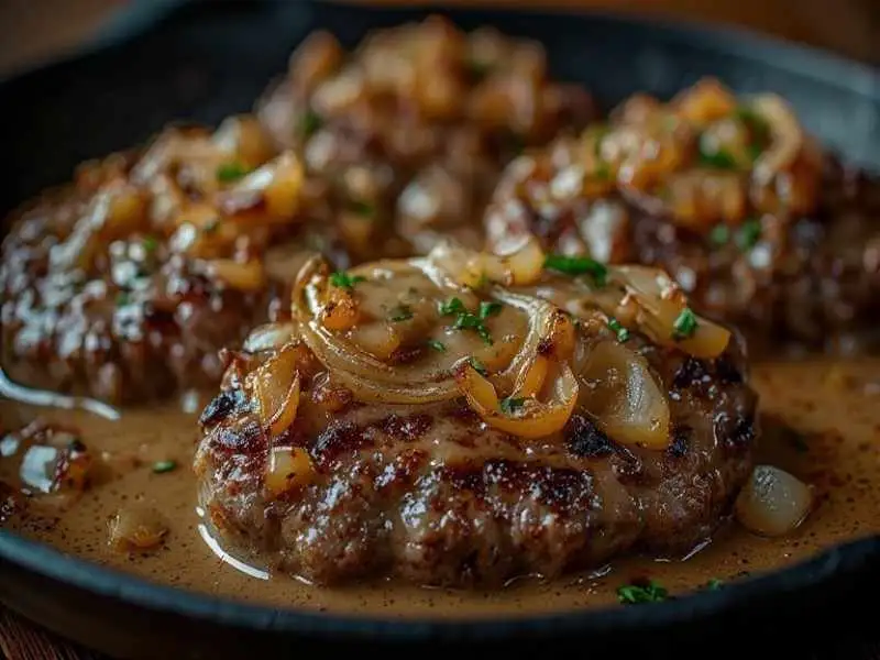 smothered hamburger steaks with onion gravy