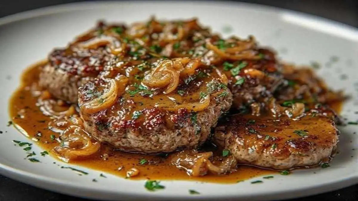 smothered hamburger steaks with onion gravy
