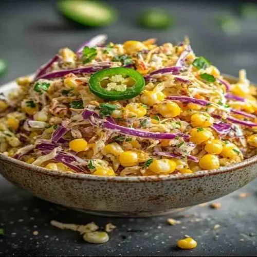 spicy jalapeno corn coleslaw